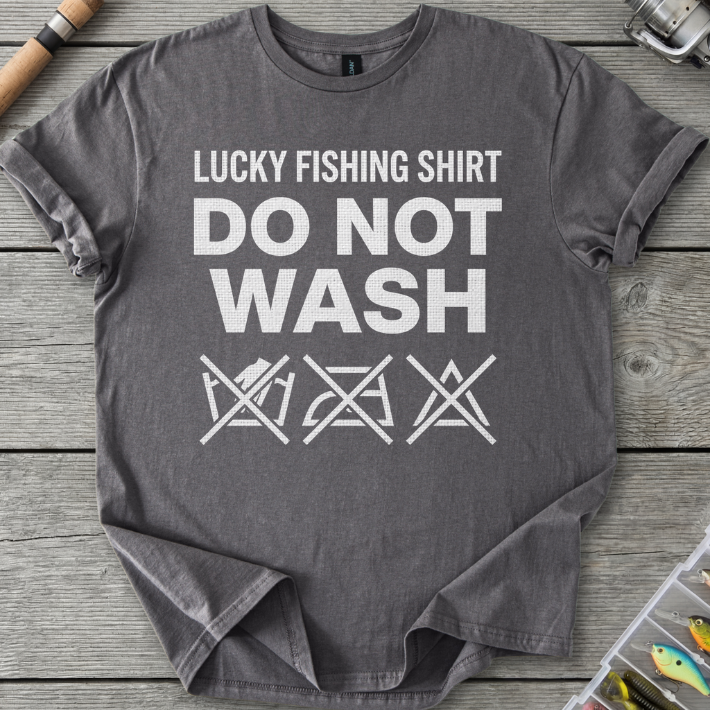 Lucky Fishing T-Shirt — Charcoal | River Giants Club