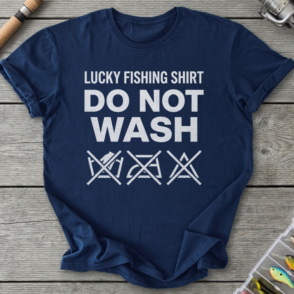 Lucky Fishing T-Shirt — Navy | River Giants Club