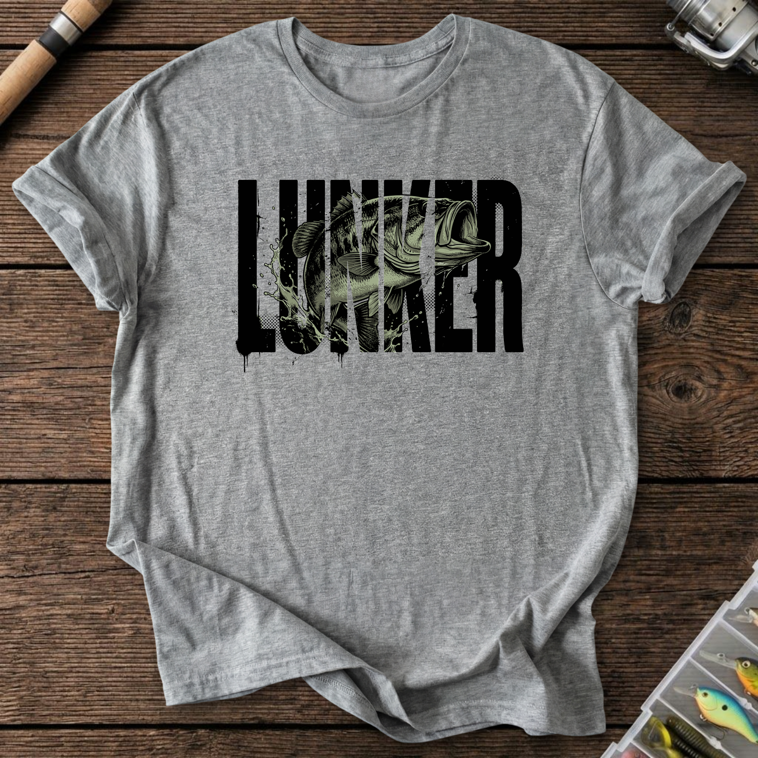 Lunker Fishing T-Shirt — Graphite Heather | River Giants Club