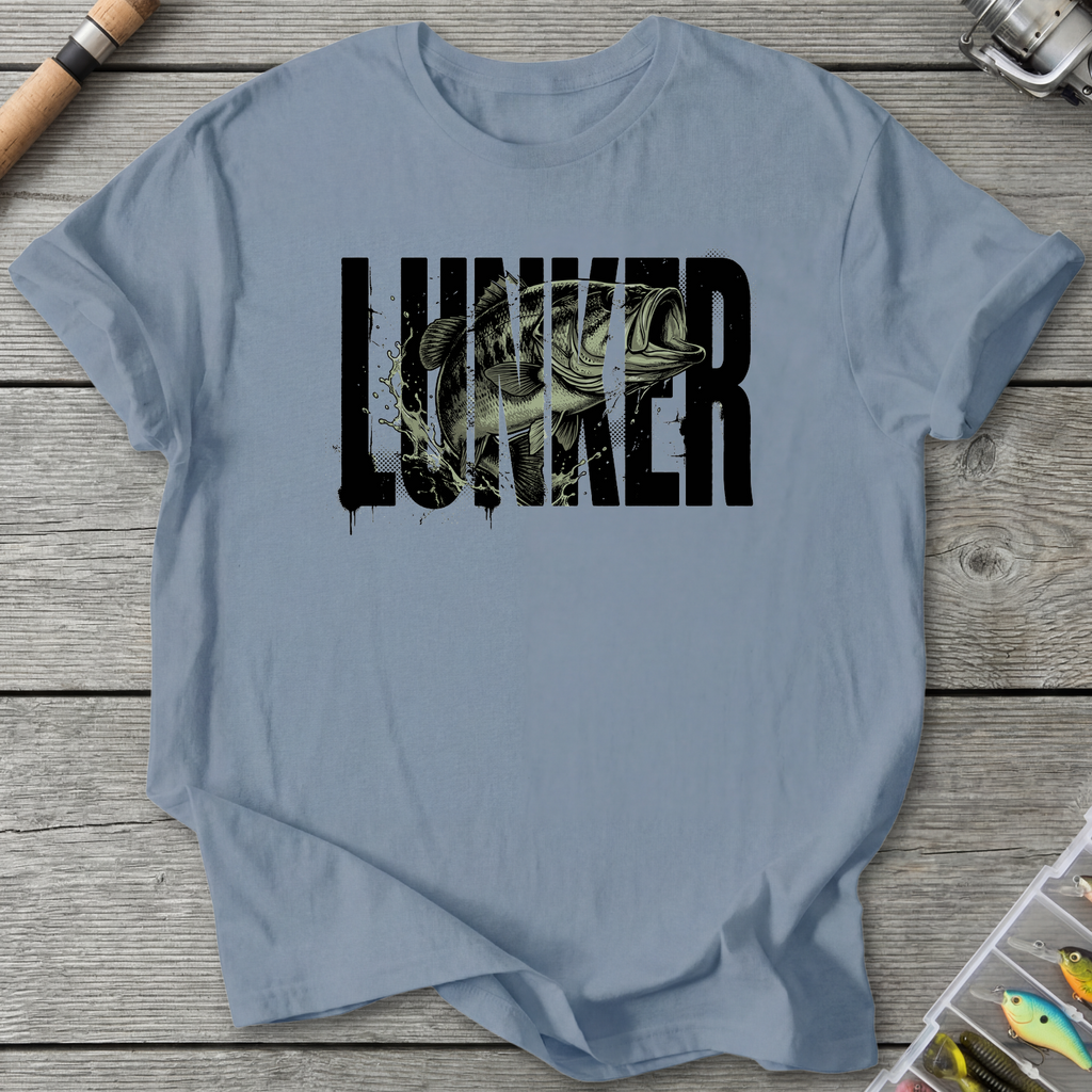 Lunker Fishing T-Shirt — Stone Blue | River Giants Club