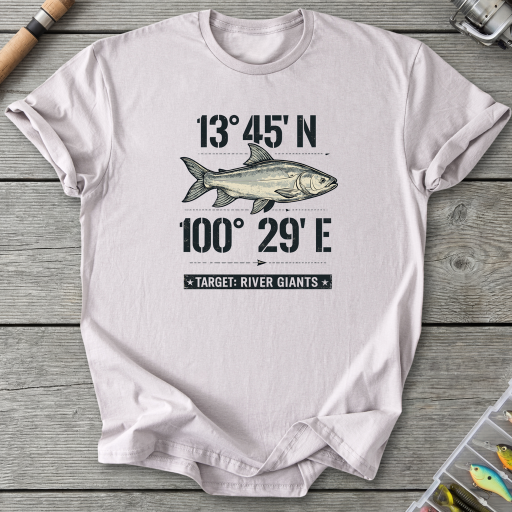 Mekong Catfish Coordinates T-Shirt — Ice Grey | River Giants Club