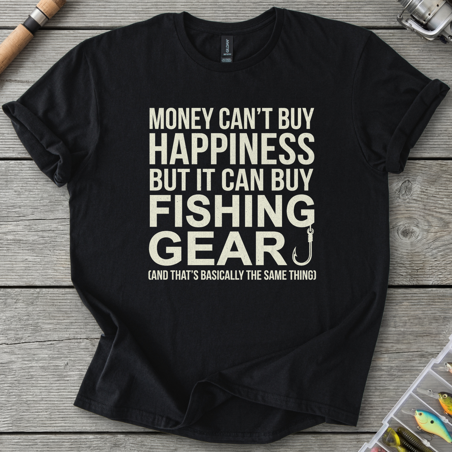Money Buy Happiness T-Shirt — Black | River Giants Club