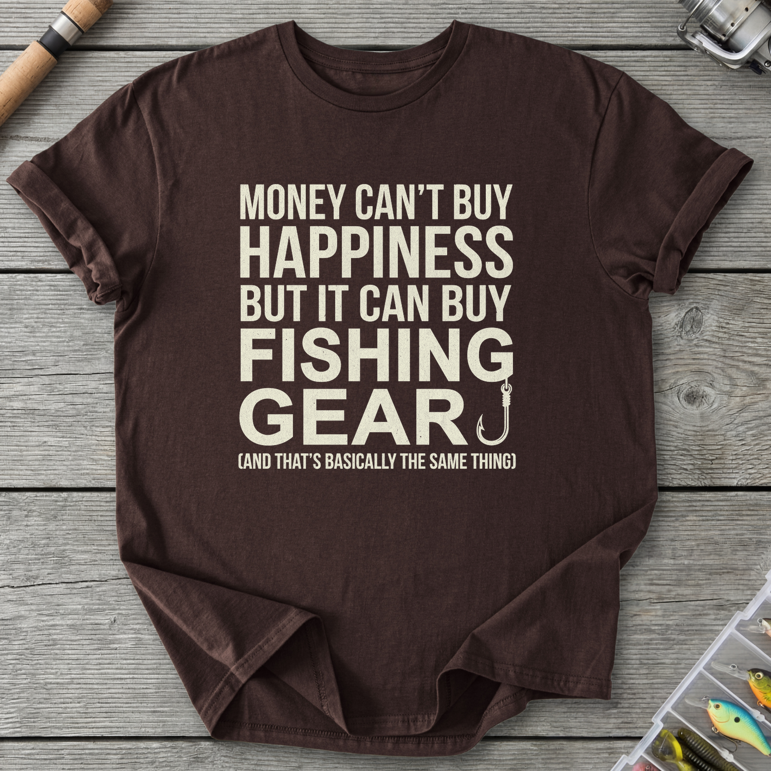 Money Buy Happiness T-Shirt — Dark Chocolate | River Giants Club