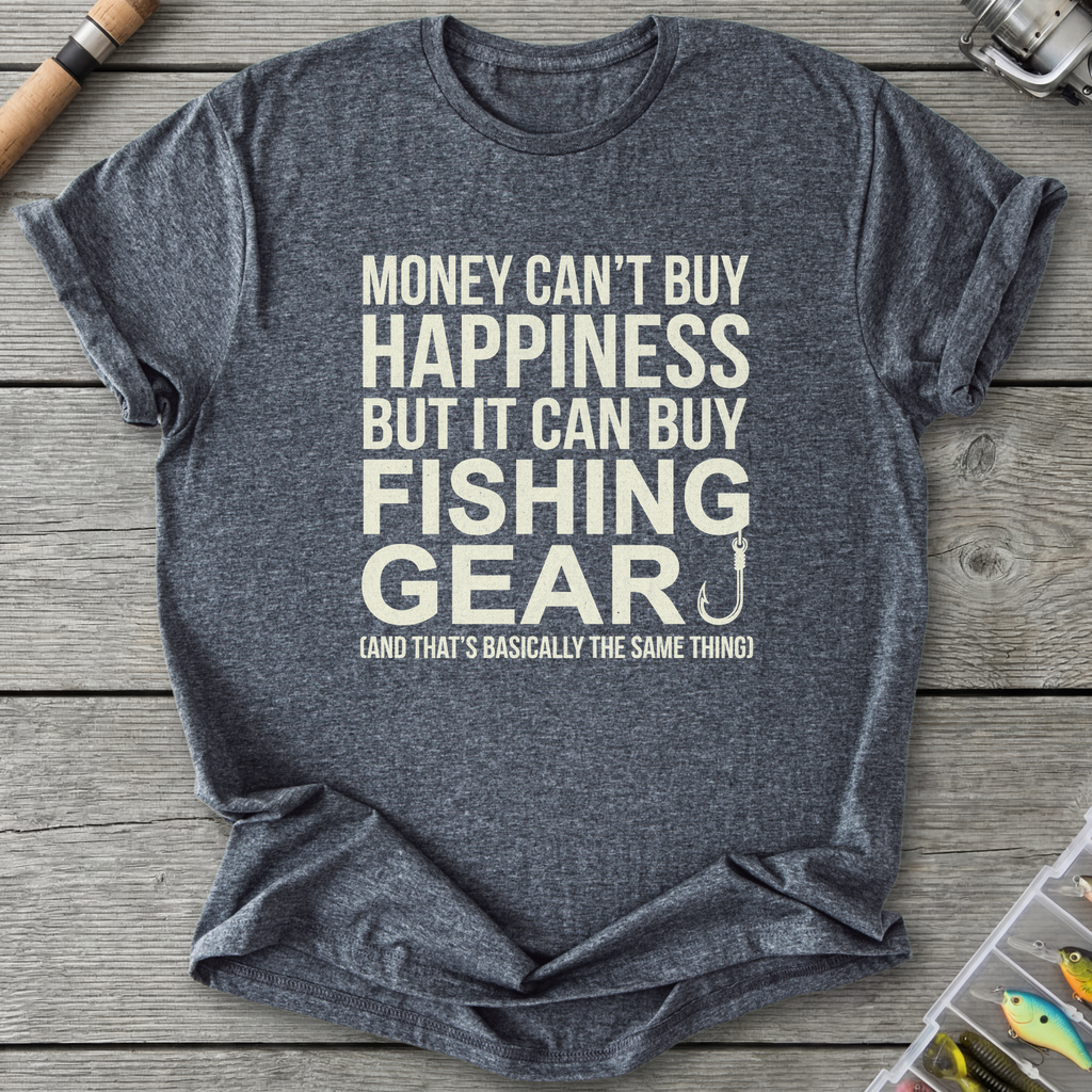 Money Buy Happiness T-Shirt — Dark Heather | River Giants Club