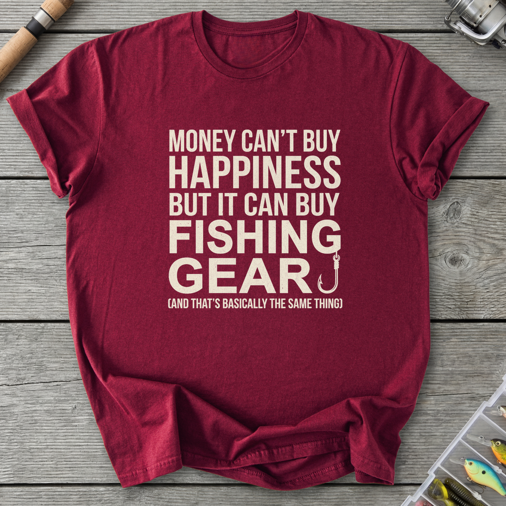 Money Buy Happiness T-Shirt — Maroon | River Giants Club