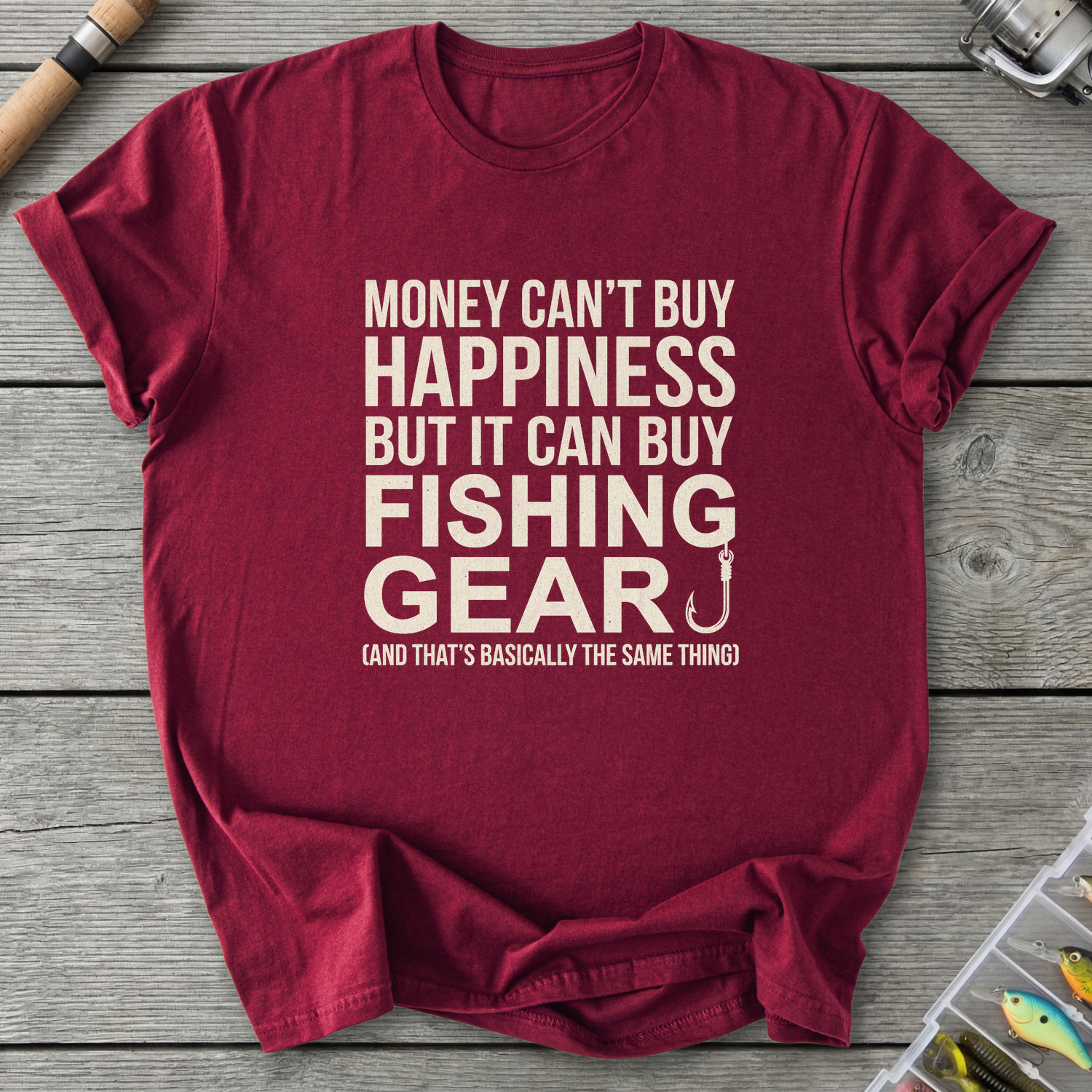 Money Buy Happiness T-Shirt — Maroon | River Giants Club
