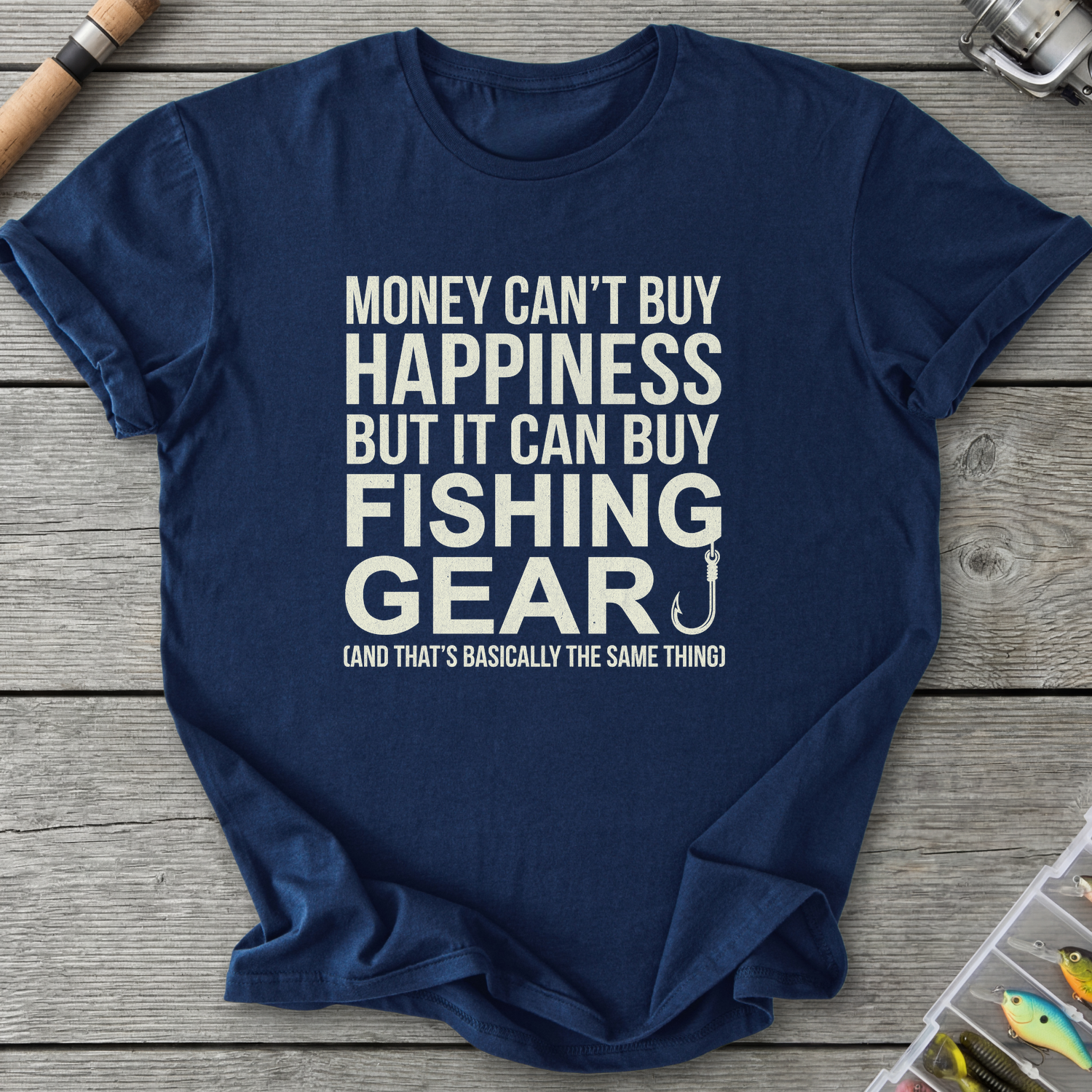 Money Buy Happiness T-Shirt — Navy | River Giants Club