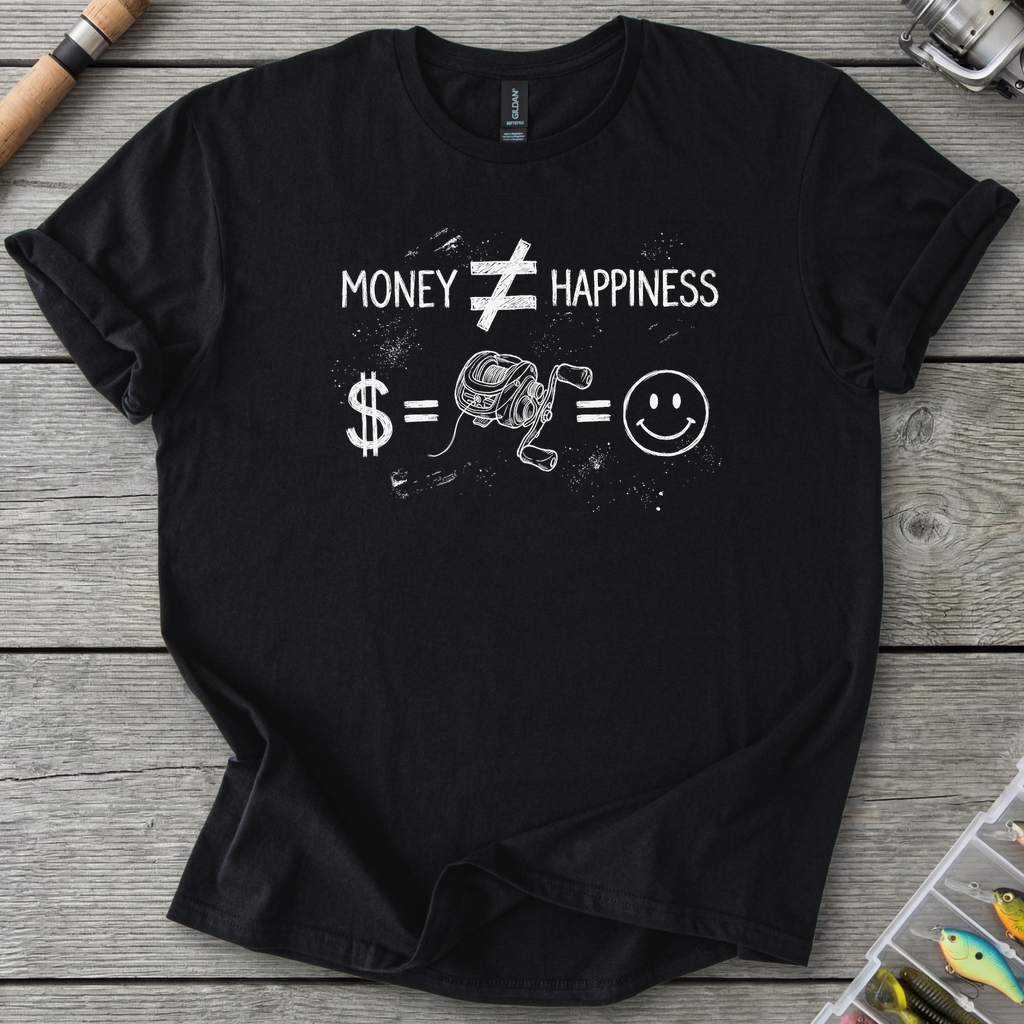 Money ≠ Happiness T-Shirt — Black | River Giants Club