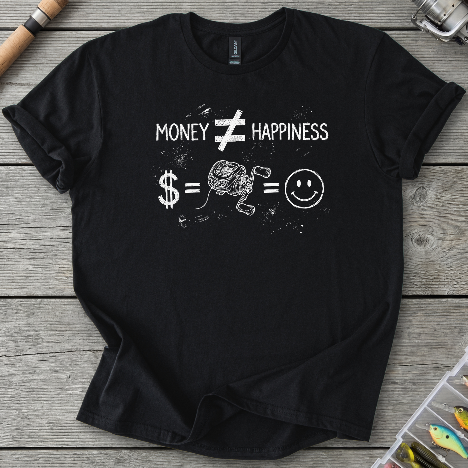 Money ≠ Happiness T-Shirt — Black | River Giants Club
