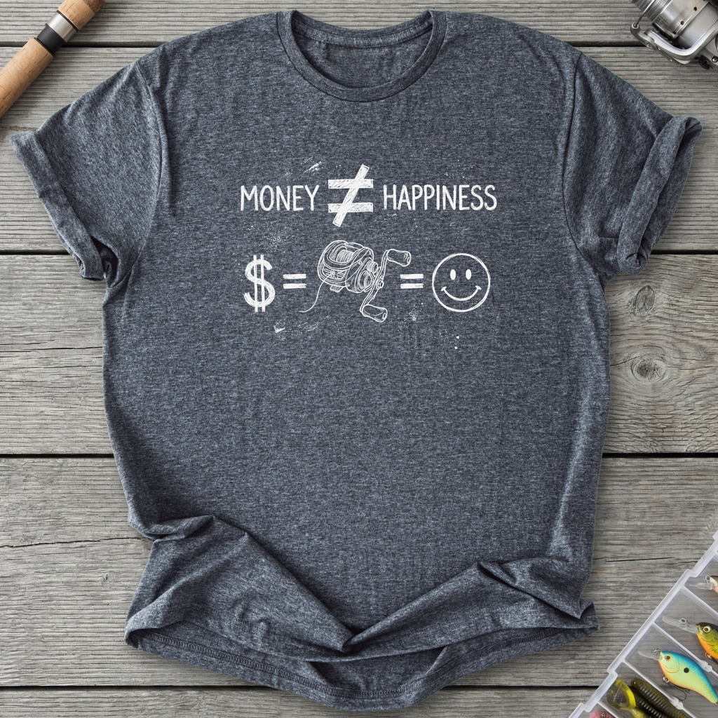 Money ≠ Happiness T-Shirt — Dark Heather | River Giants Club