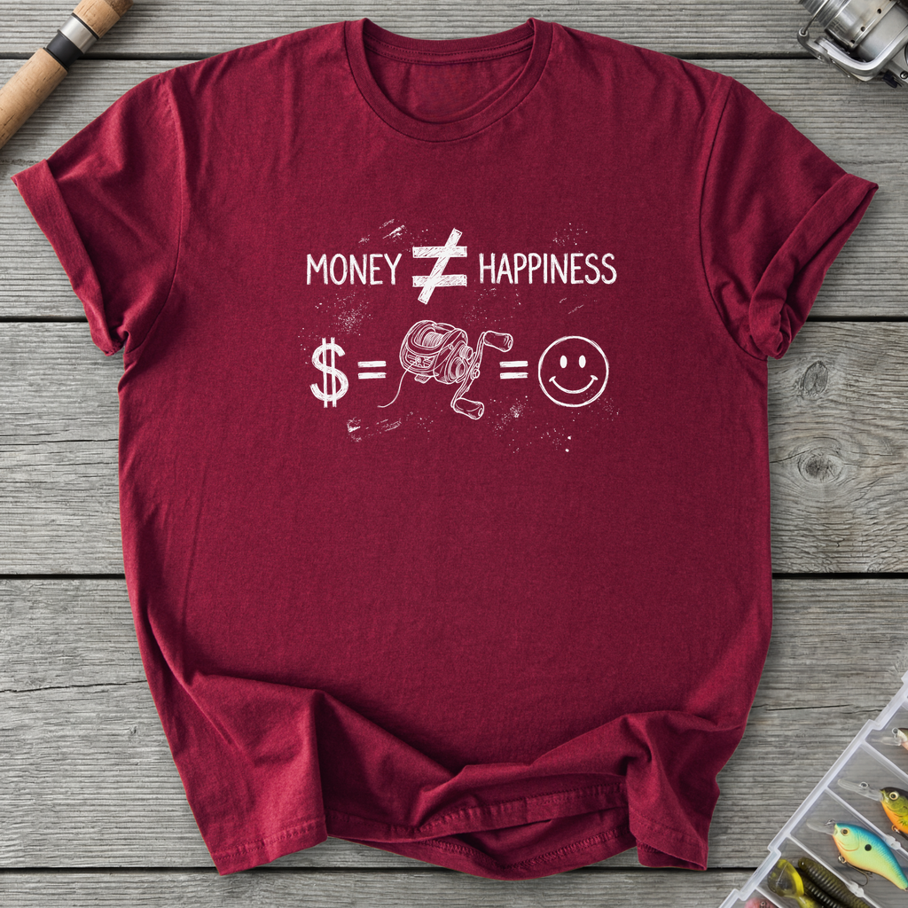 Money ≠ Happiness T-Shirt — Maroon | River Giants Club
