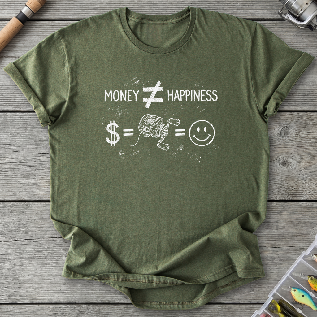 Money ≠ Happiness T-Shirt — Military Green | River Giants Club