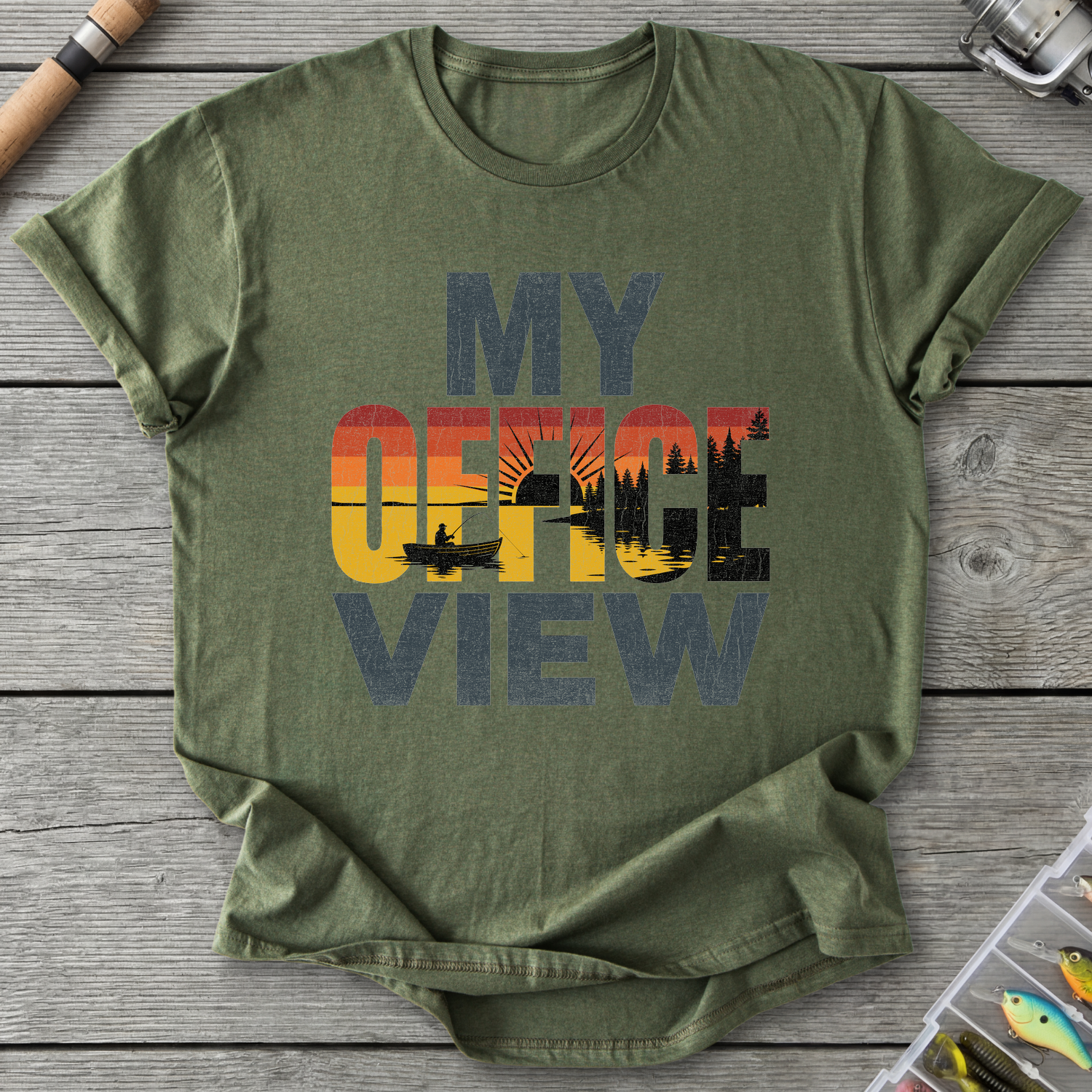 My Office View T-Shirt — Military Green | River Giants Club