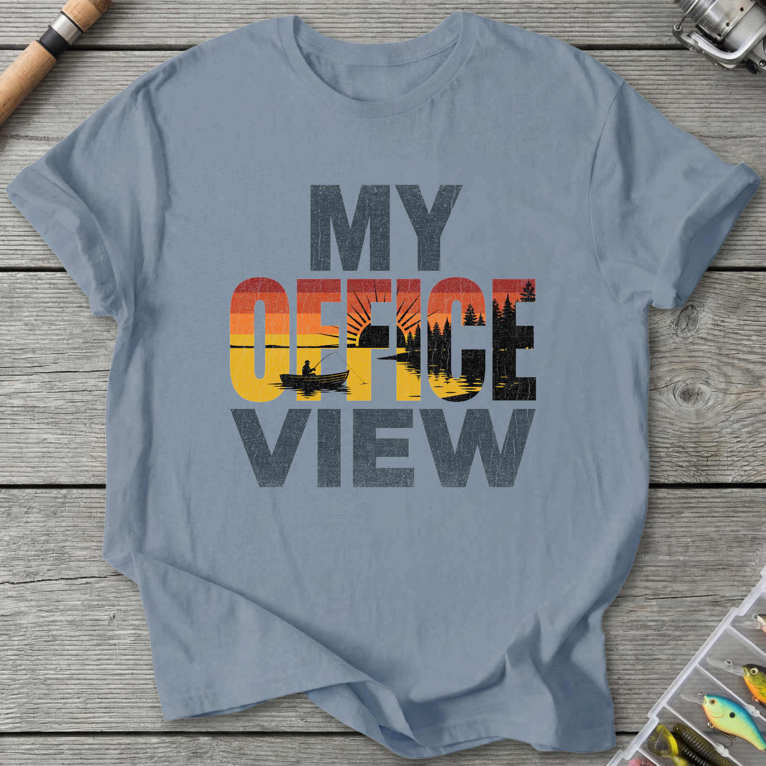 My Office View T-Shirt — Stone Blue | River Giants Club