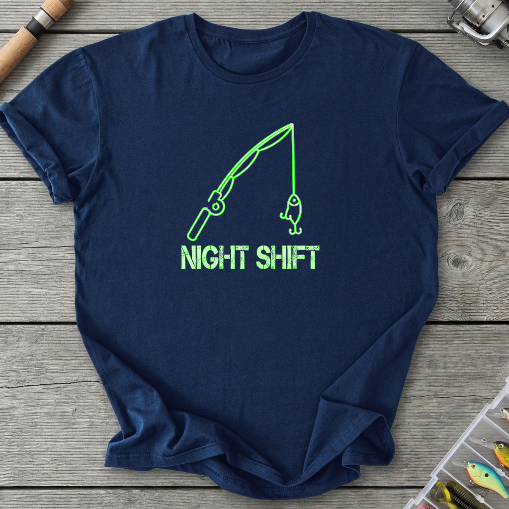 Night Shift Fishing T-Shirt — Navy | River Giants Club