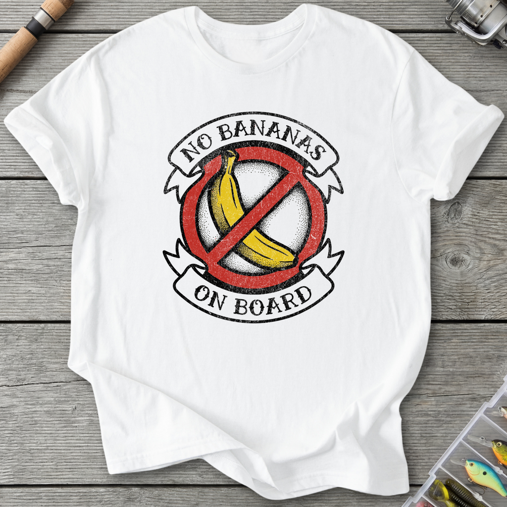 No Bananas Onboard T-Shirt — White | River Giants Club