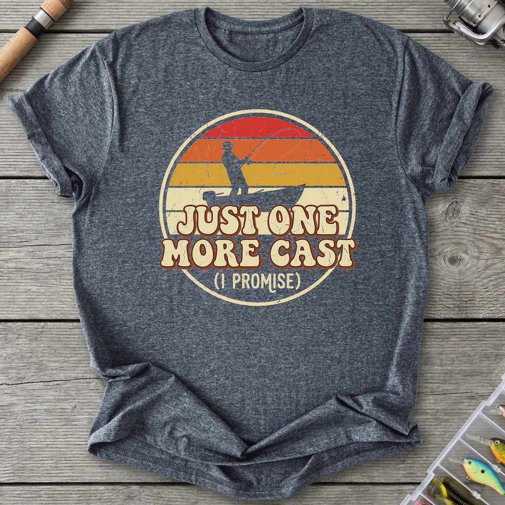 One More Cast I Promise T-Shirt — Dark Heather | River Giants Club