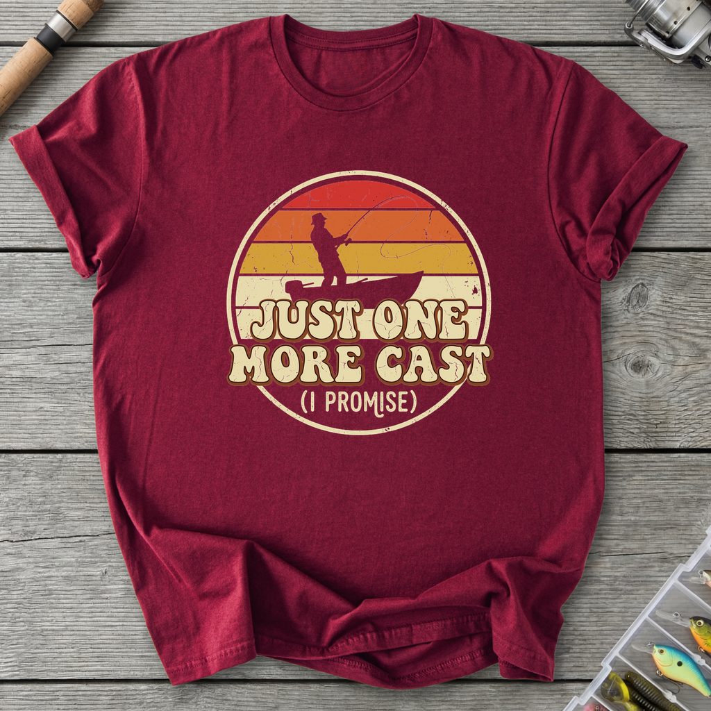 One More Cast I Promise T-Shirt — Maroon | River Giants Club