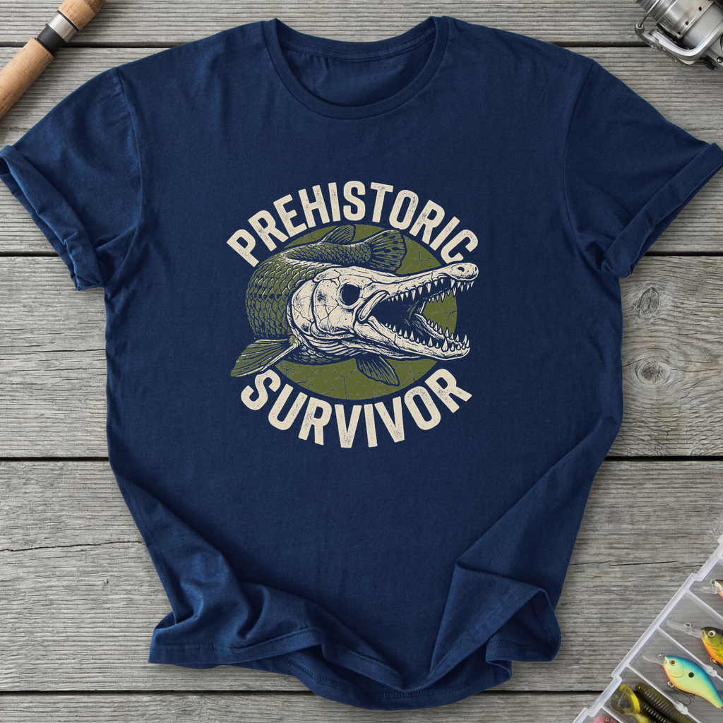 Prehistoric Alligator Gar T-Shirt — Navy | River Giants Club