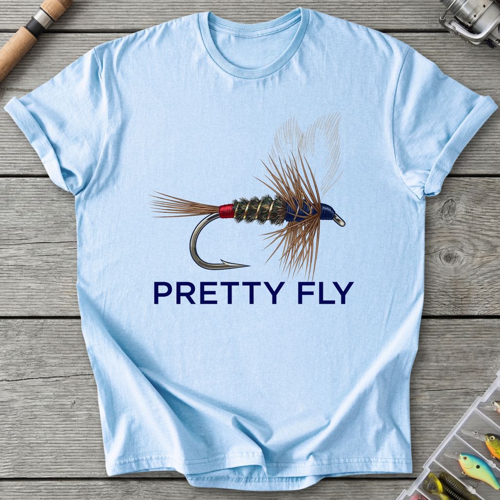 Pretty Fly Fishing T-Shirt — Light Blue | River Giants Club