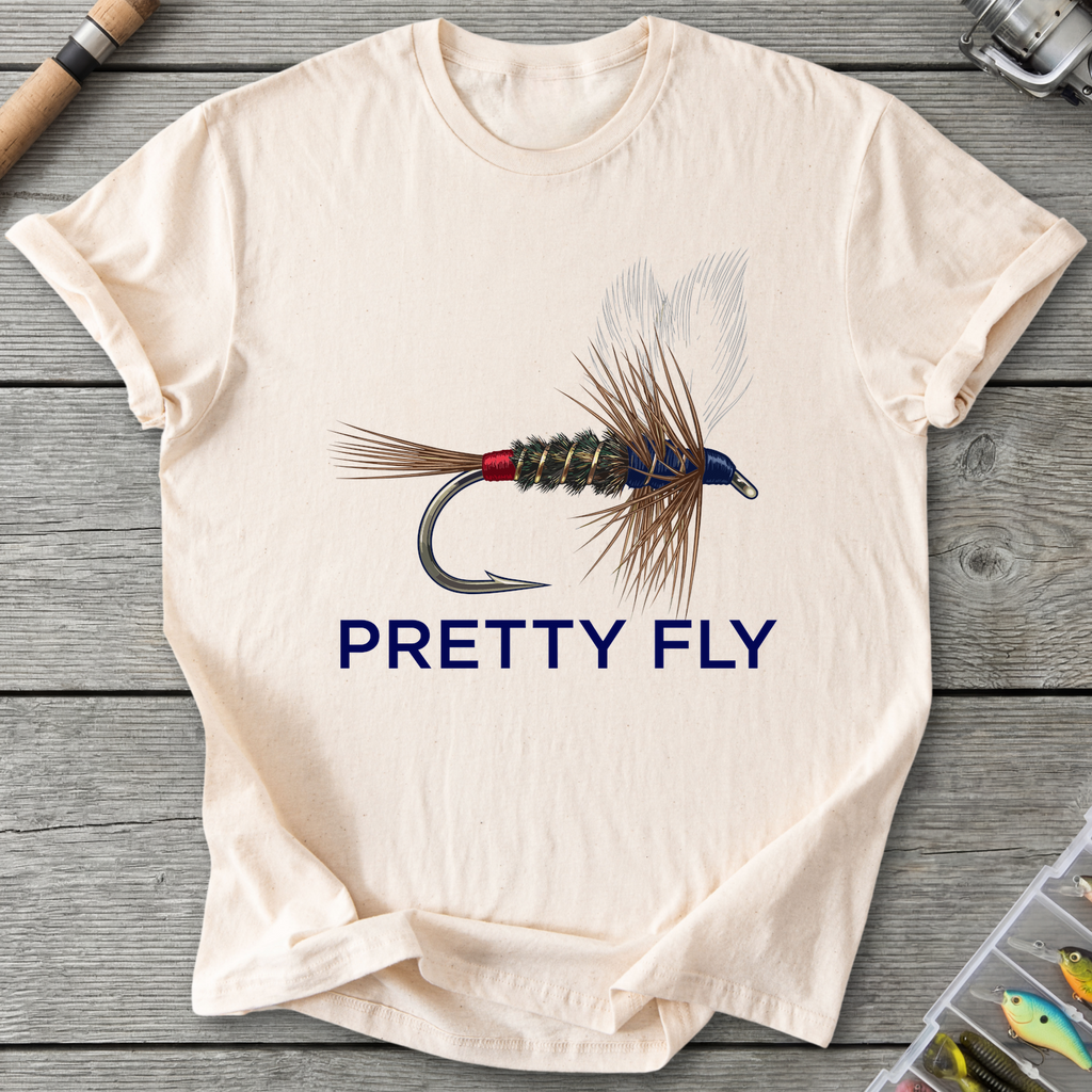 Pretty Fly Fishing T-Shirt — Natural | River Giants Club