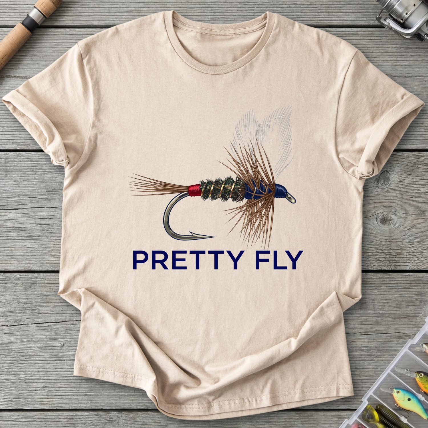 Pretty Fly Fishing T-Shirt — Sand | River Giants Club