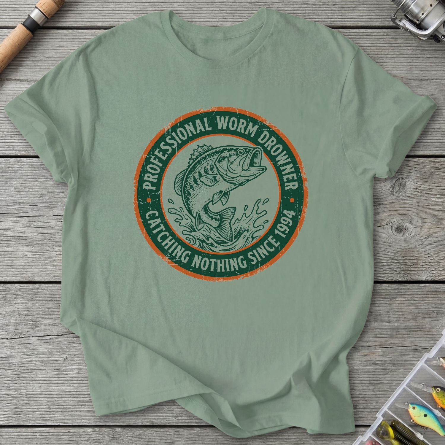 Professional Worm Drowner T-Shirt — Sage | River Giants Club