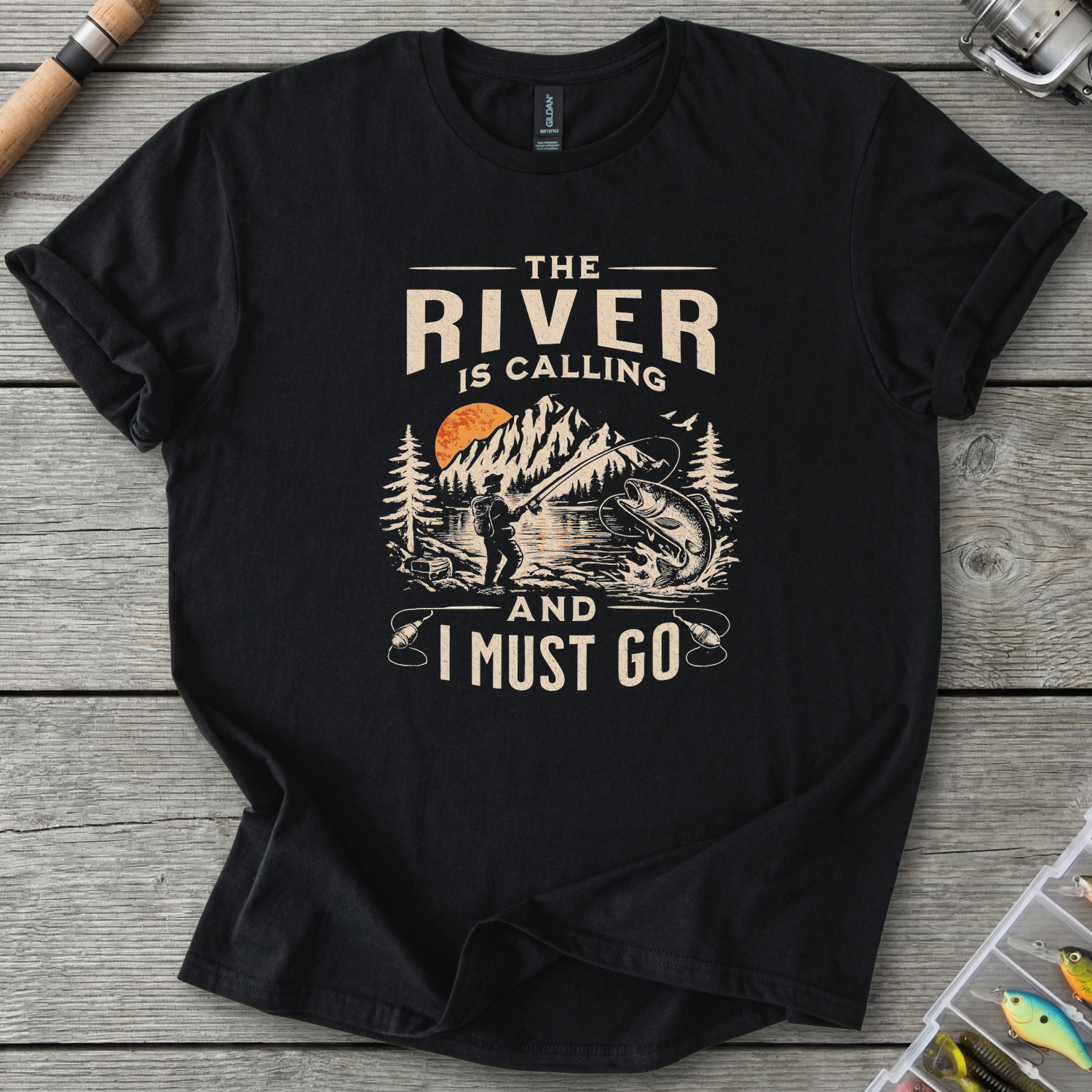 River Is Calling T-Shirt — Black | River Giants Club