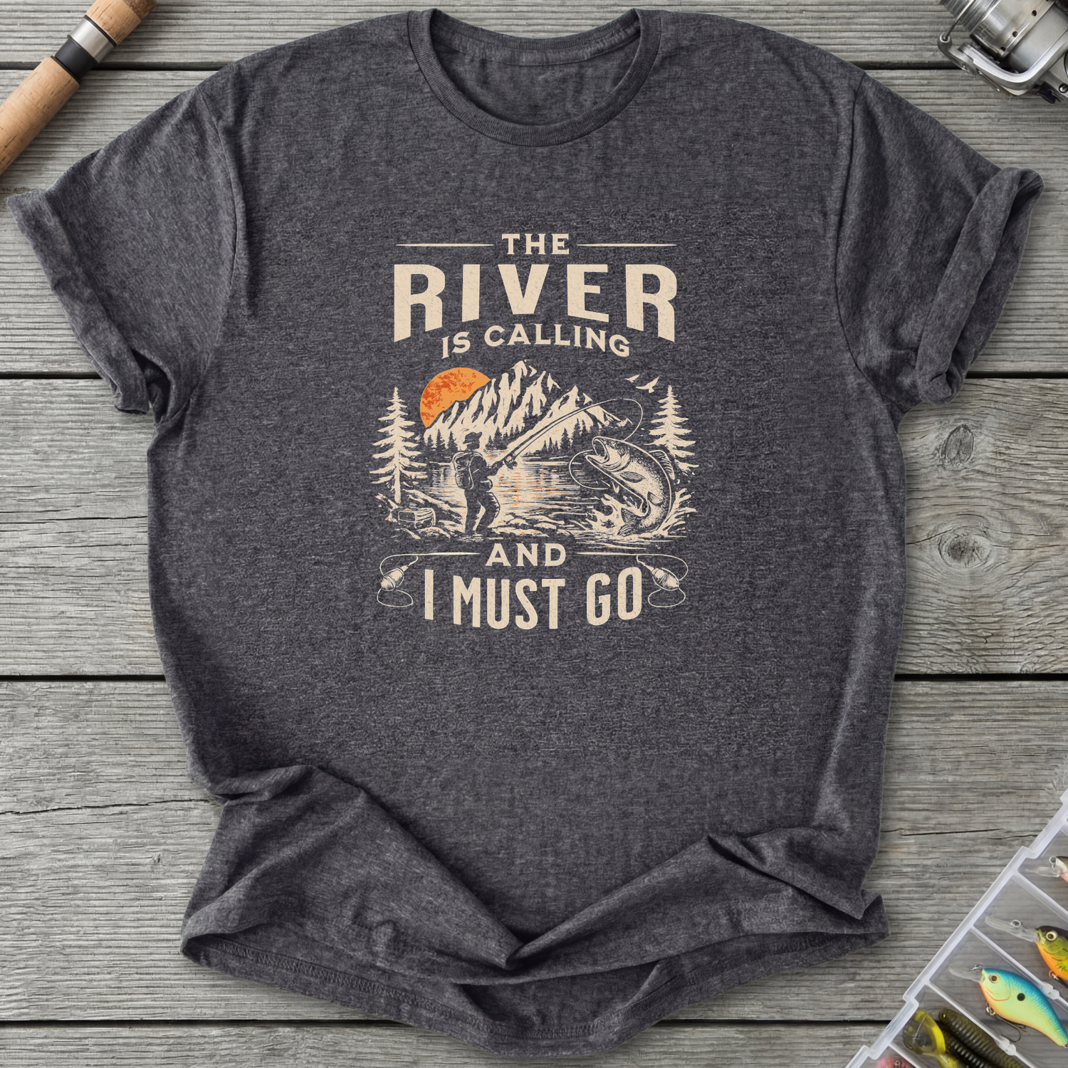 River Is Calling T-Shirt — Dark Heather Grey | River Giants Club