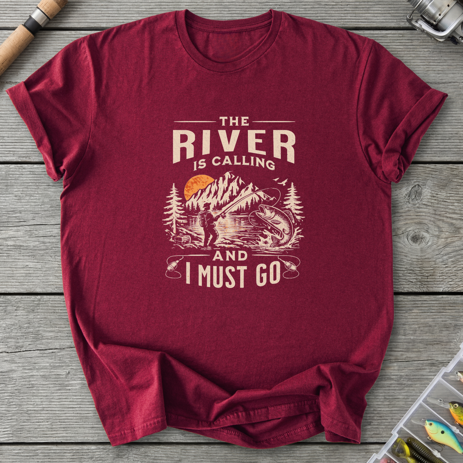 River Is Calling T-Shirt — Maroon | River Giants Club