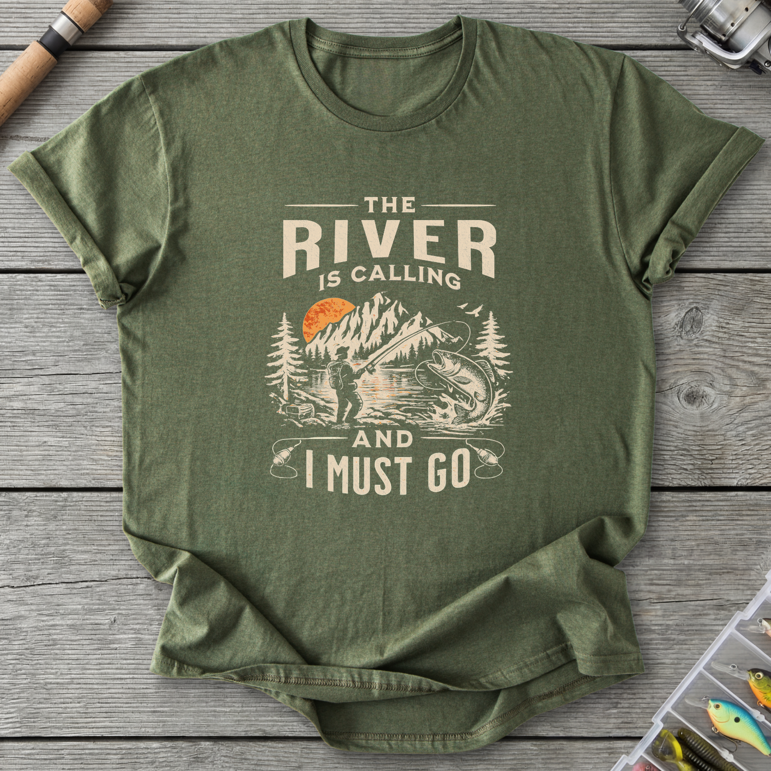 River Is Calling T-Shirt — Military Green | River Giants Club