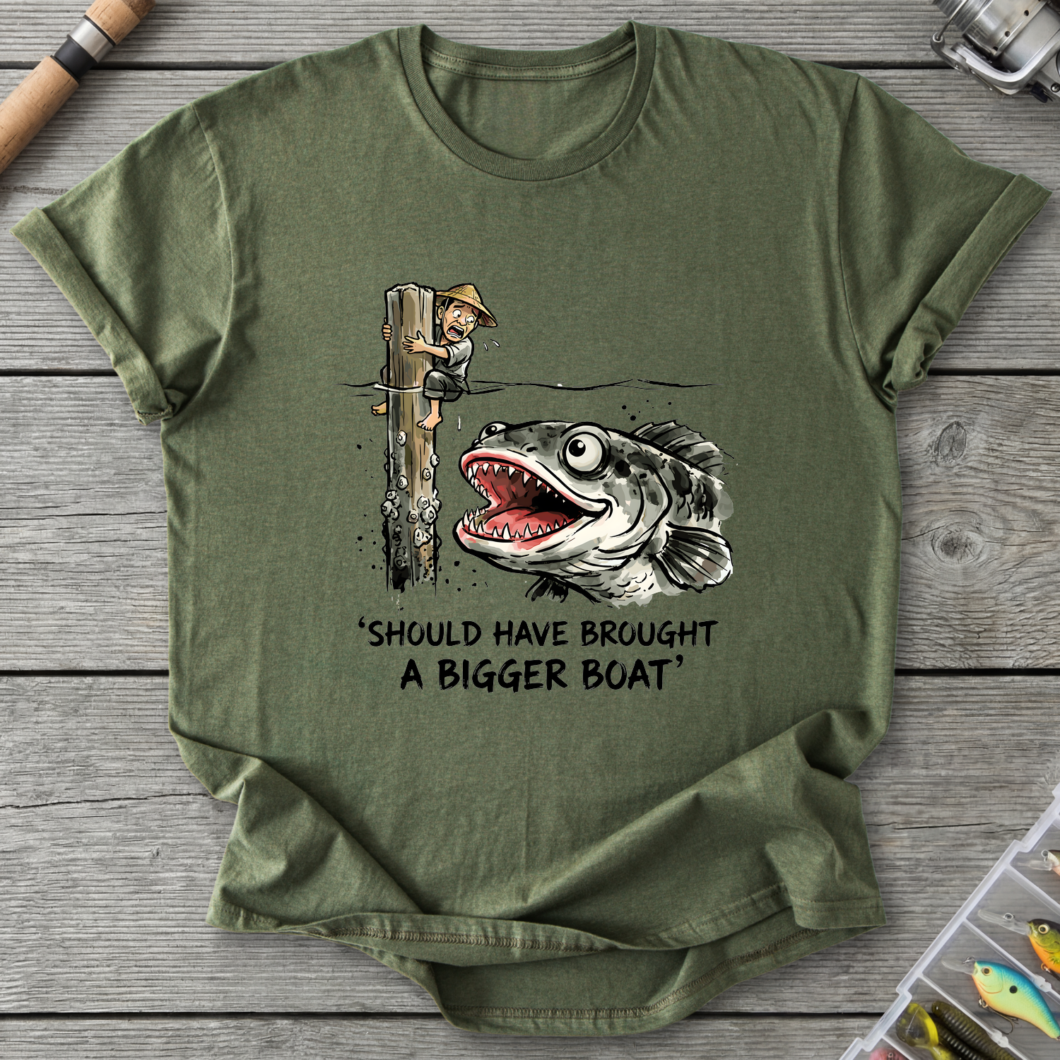 Should Have Brought a Bigger Boat T-Shirt — Military Green | River Giants Club