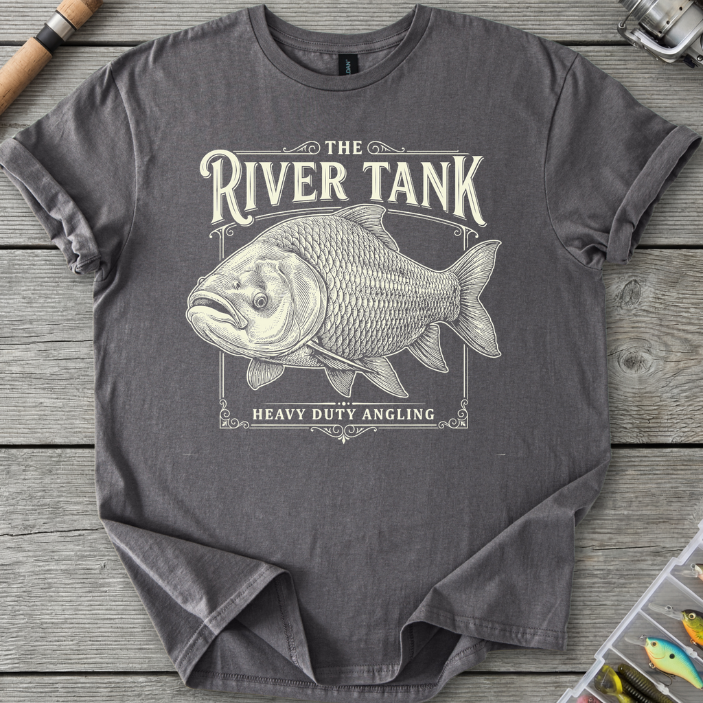 Siamese Carp River Tank T-Shirt — Charcoal | River Giants Club