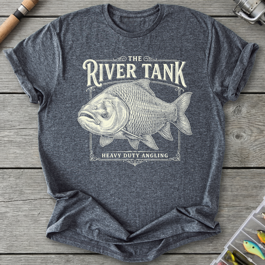 Siamese Carp River Tank T-Shirt — Dark Heather | River Giants Club