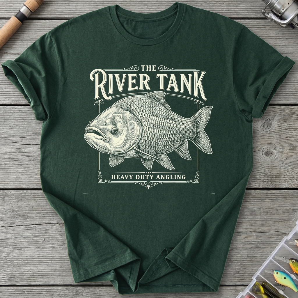 Siamese Carp River Tank T-Shirt — Forest Green | River Giants Club
