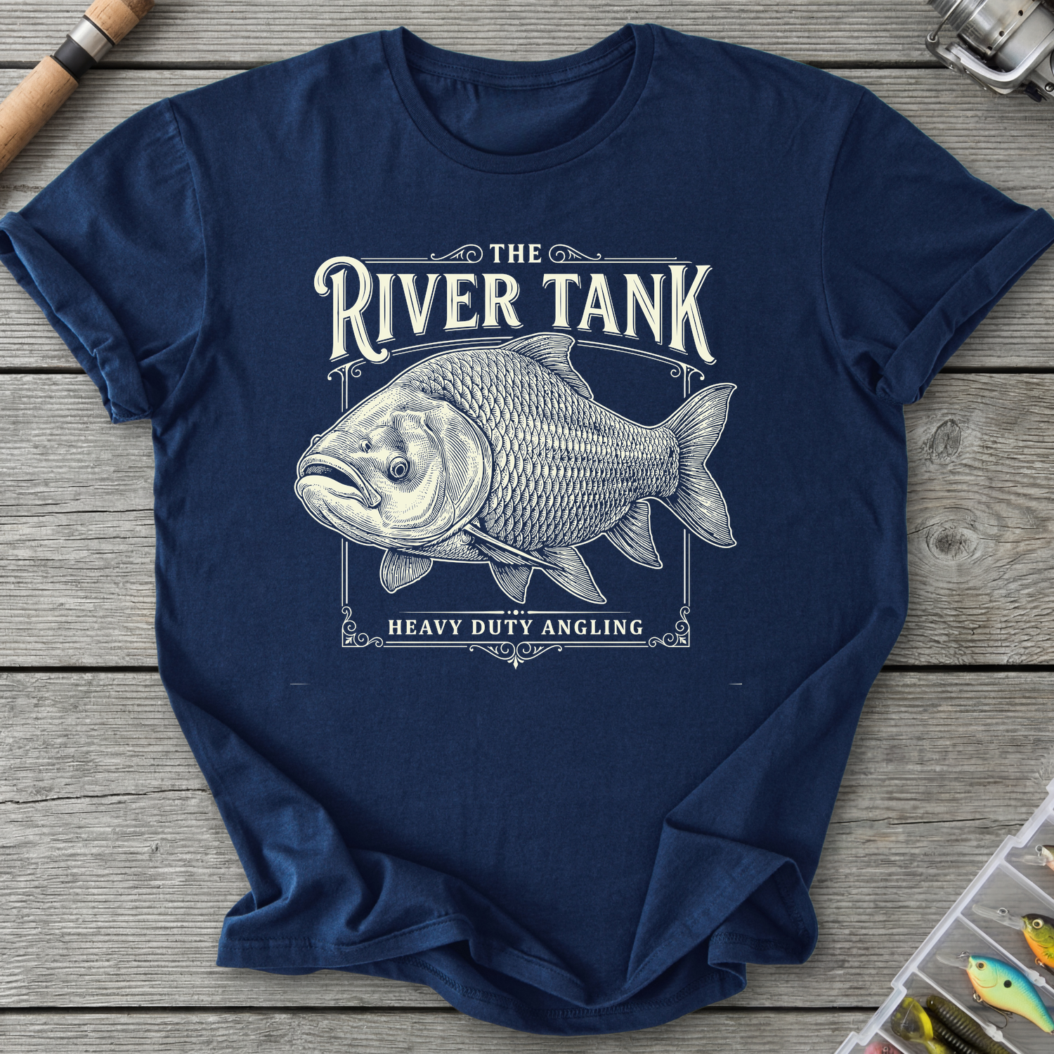 Siamese Carp River Tank T-Shirt — Navy | River Giants Club