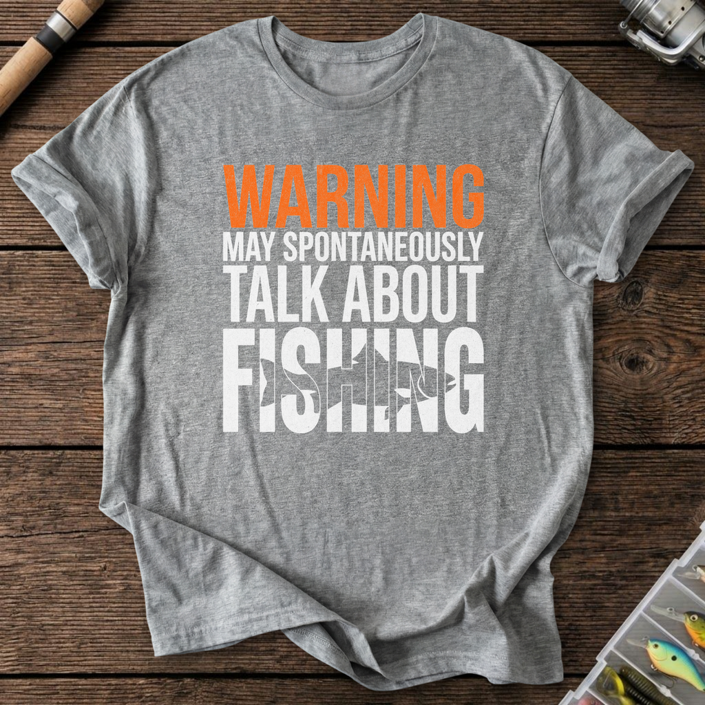 Spontaneously Talk About Fishing T-Shirt — Graphite Heather | River Giants Club