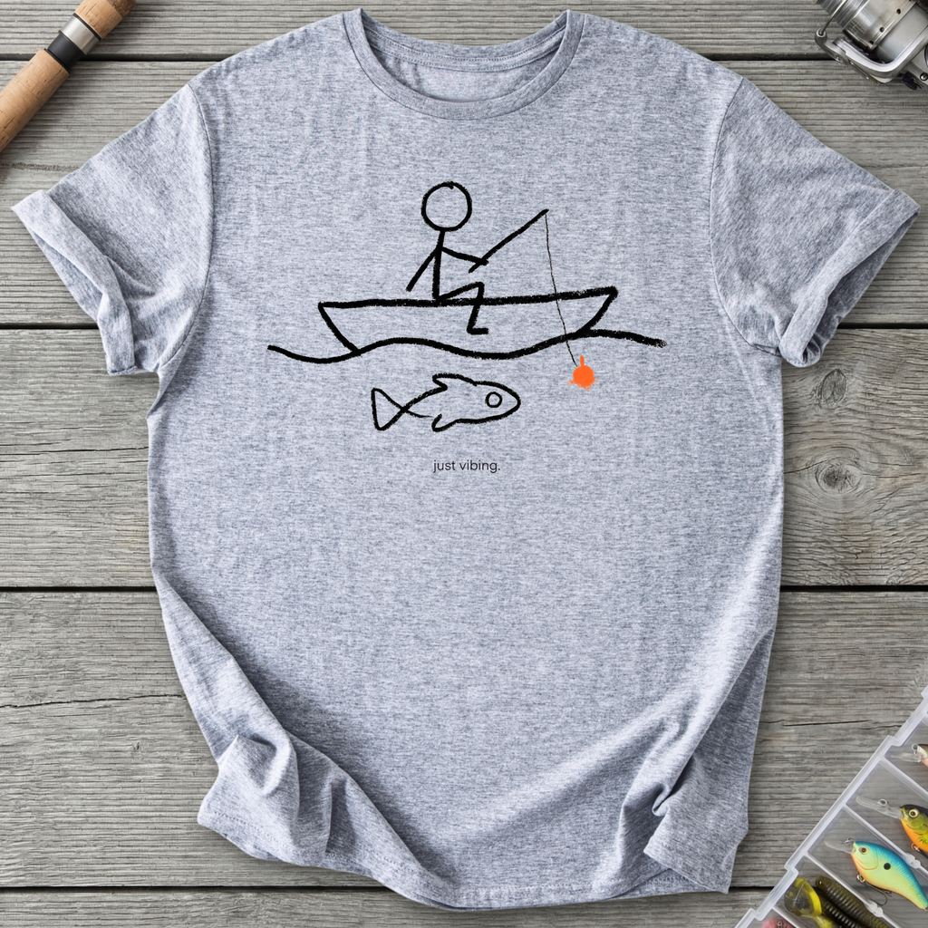 Just Vibing Fishing T-Shirt — Sport Grey | River Giants Club
