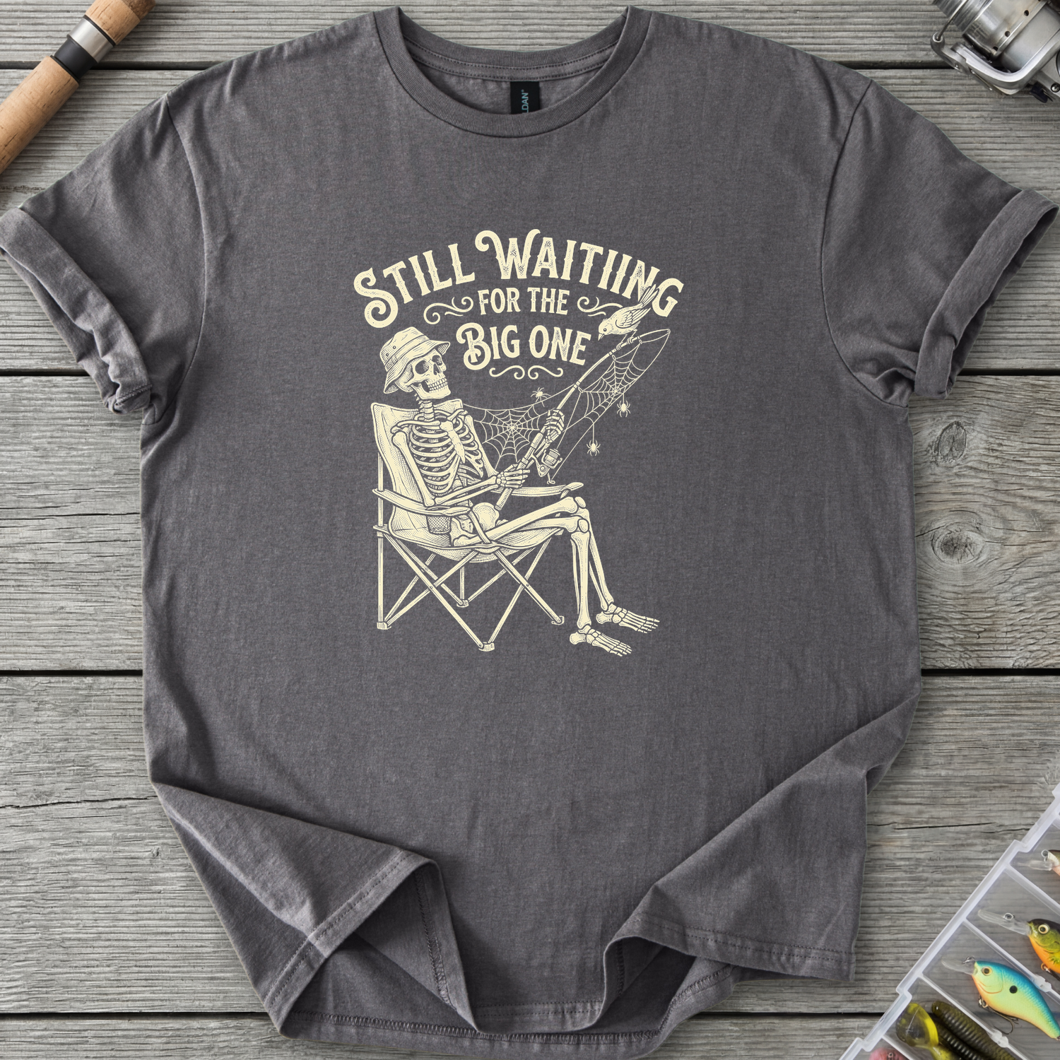 Still Waiting For The Big One T-Shirt — Charcoal | River Giants Club