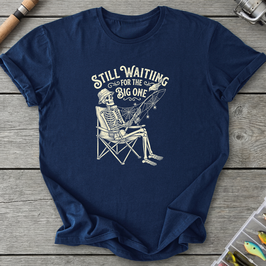 Still Waiting For The Big One T-Shirt — Navy | River Giants Club