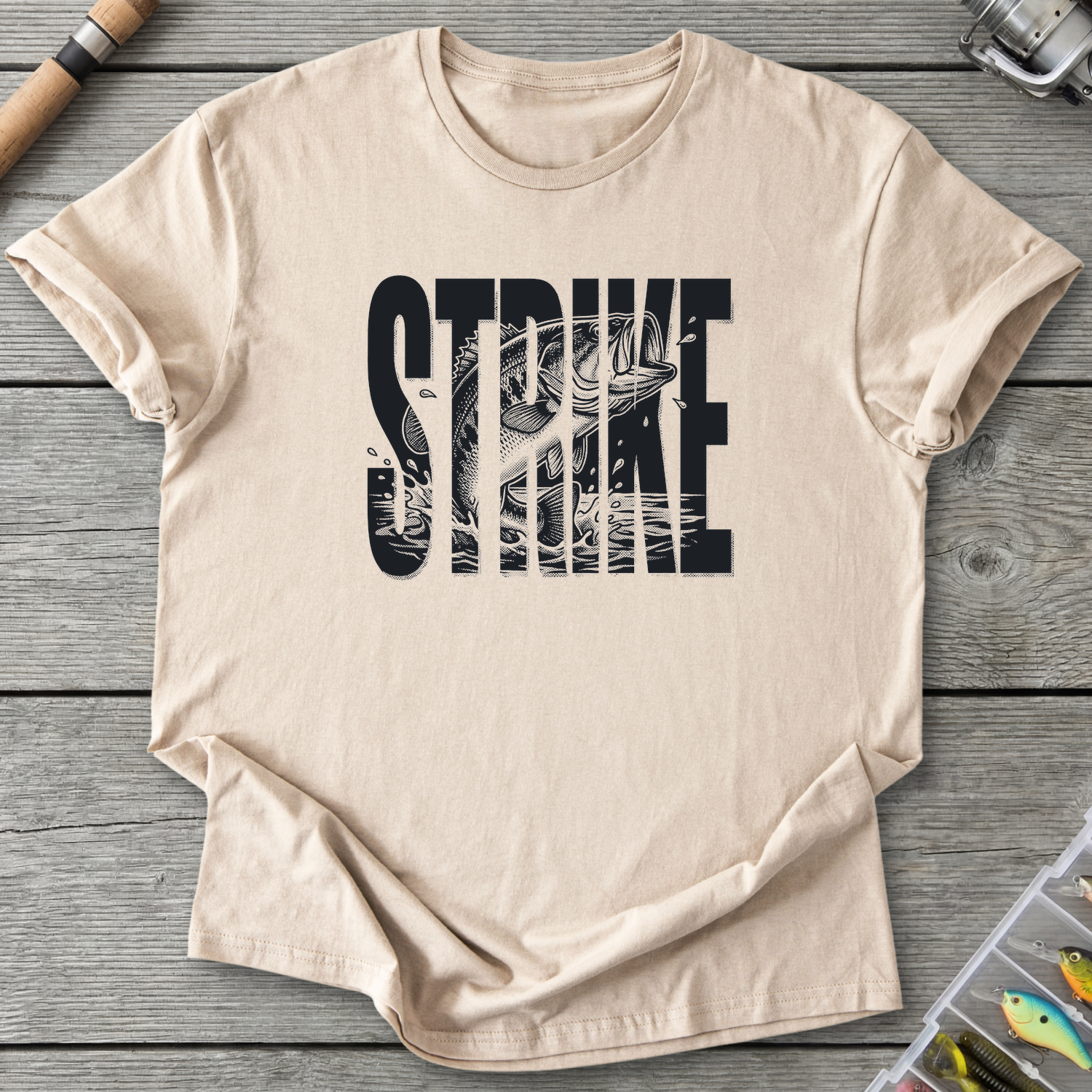 Strike Fishing T-Shirt — Sand | River Giants Club