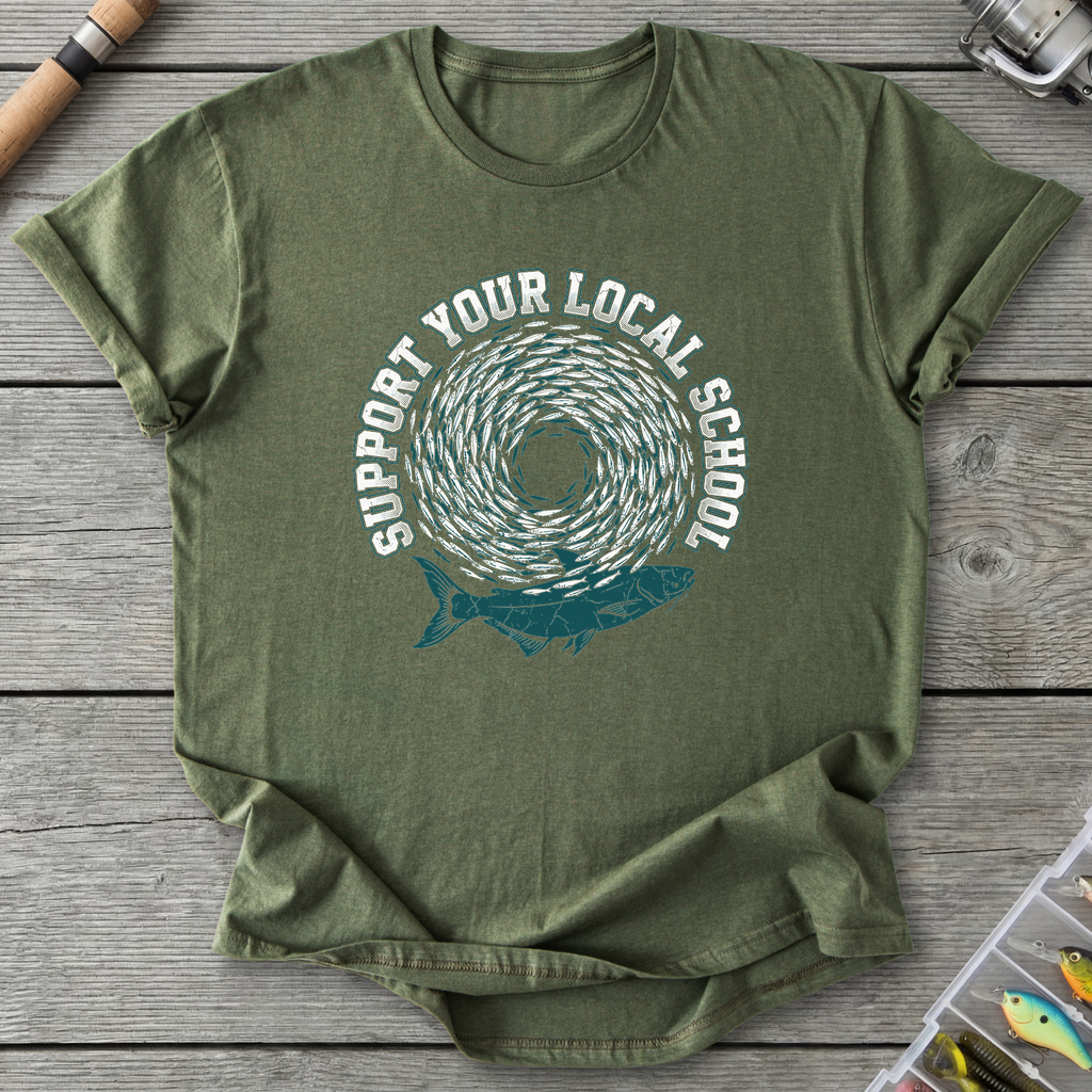 Support Your Local School T-Shirt — Military Green | River Giants Club