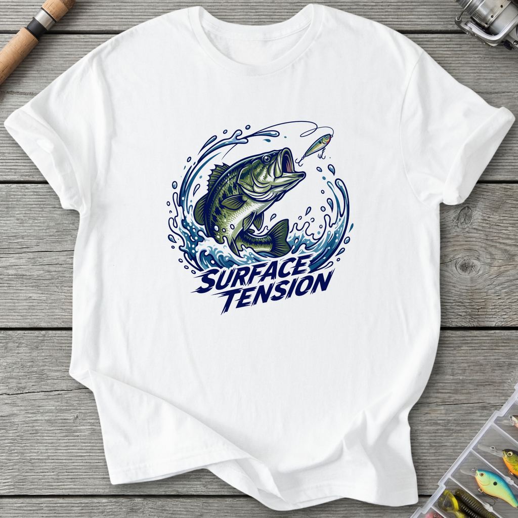 Surface Tension Fishing T-Shirt — White | River Giants Club