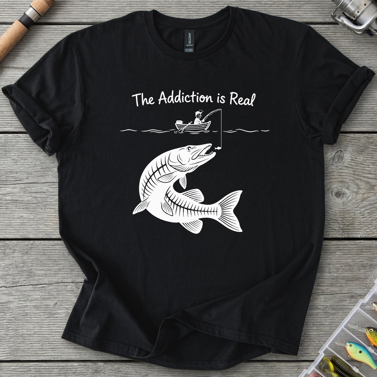 The Addiction Is Real T-Shirt — Black | River Giants Club