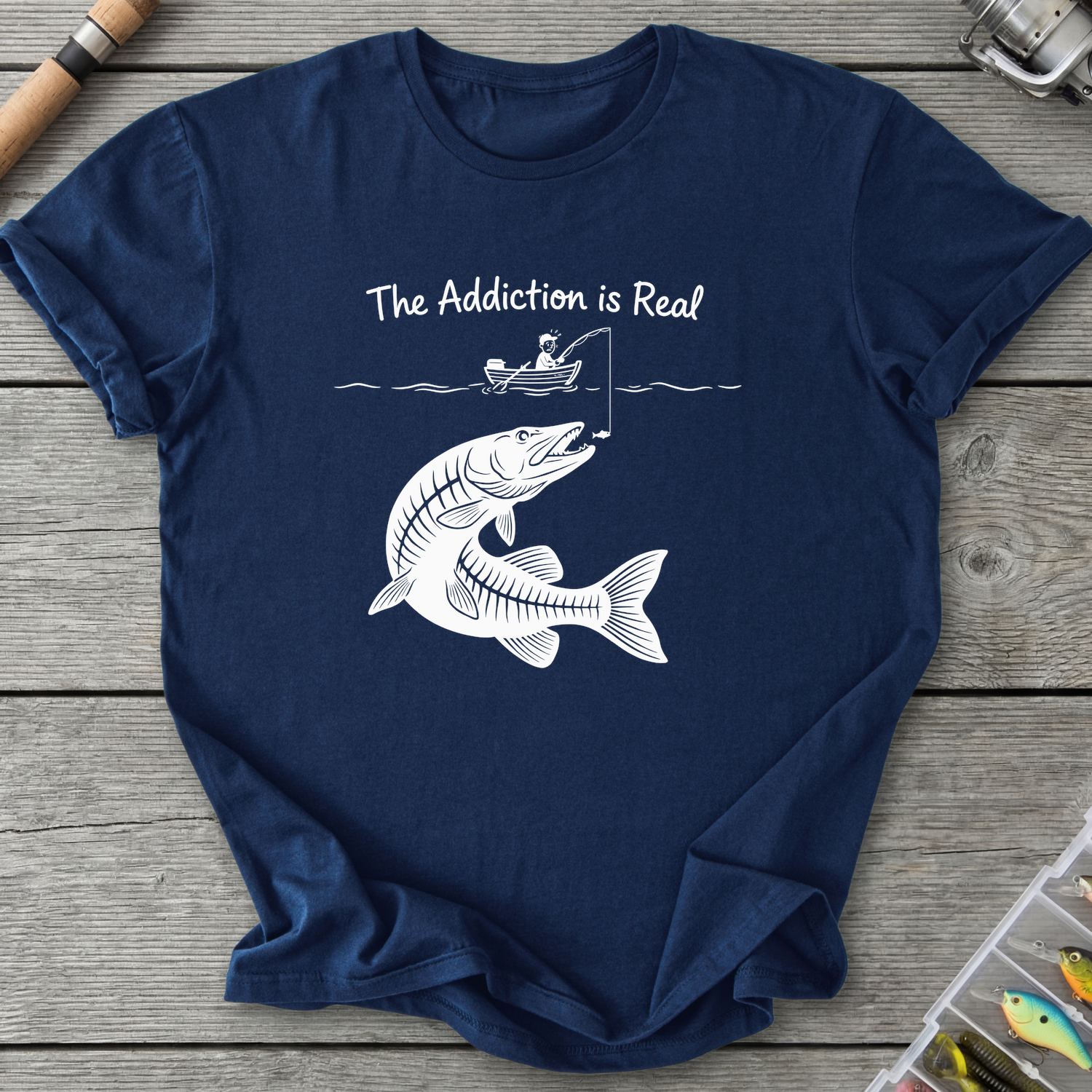 The Addiction Is Real T-Shirt — Navy | River Giants Club