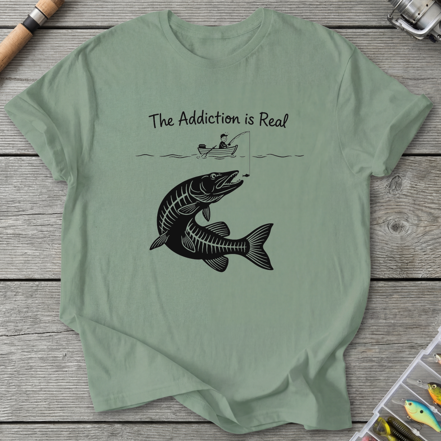 The Addiction Is Real T-Shirt — Sage | River Giants Club