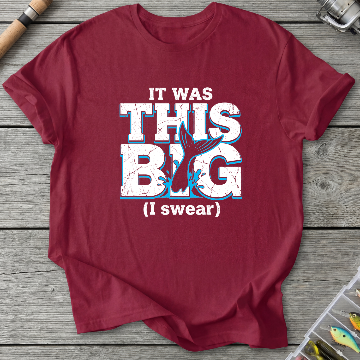 The Big Fish Lie T-Shirt — Cardinal Red | River Giants Club