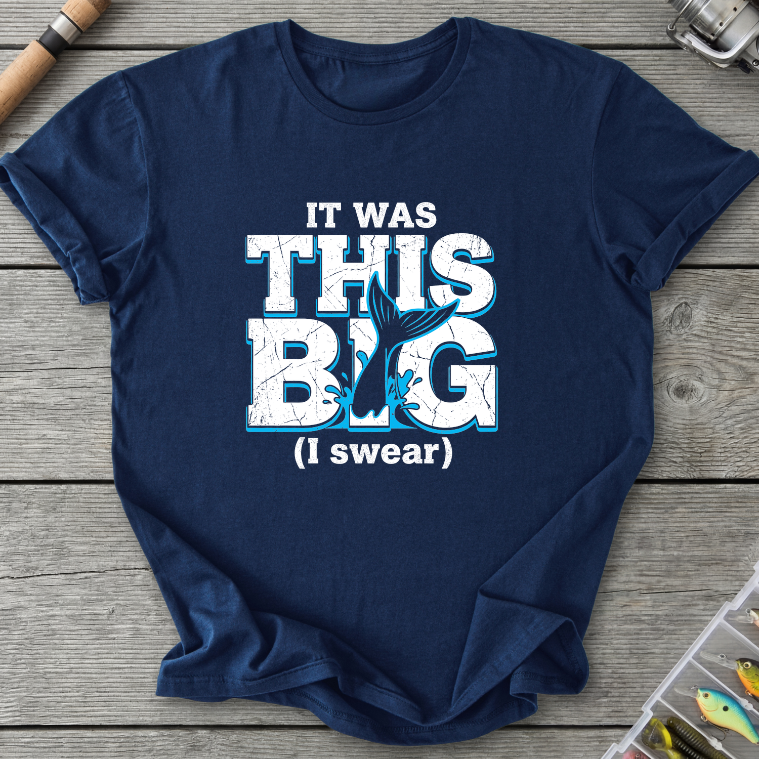 The Big Fish Lie T-Shirt — Navy | River Giants Club