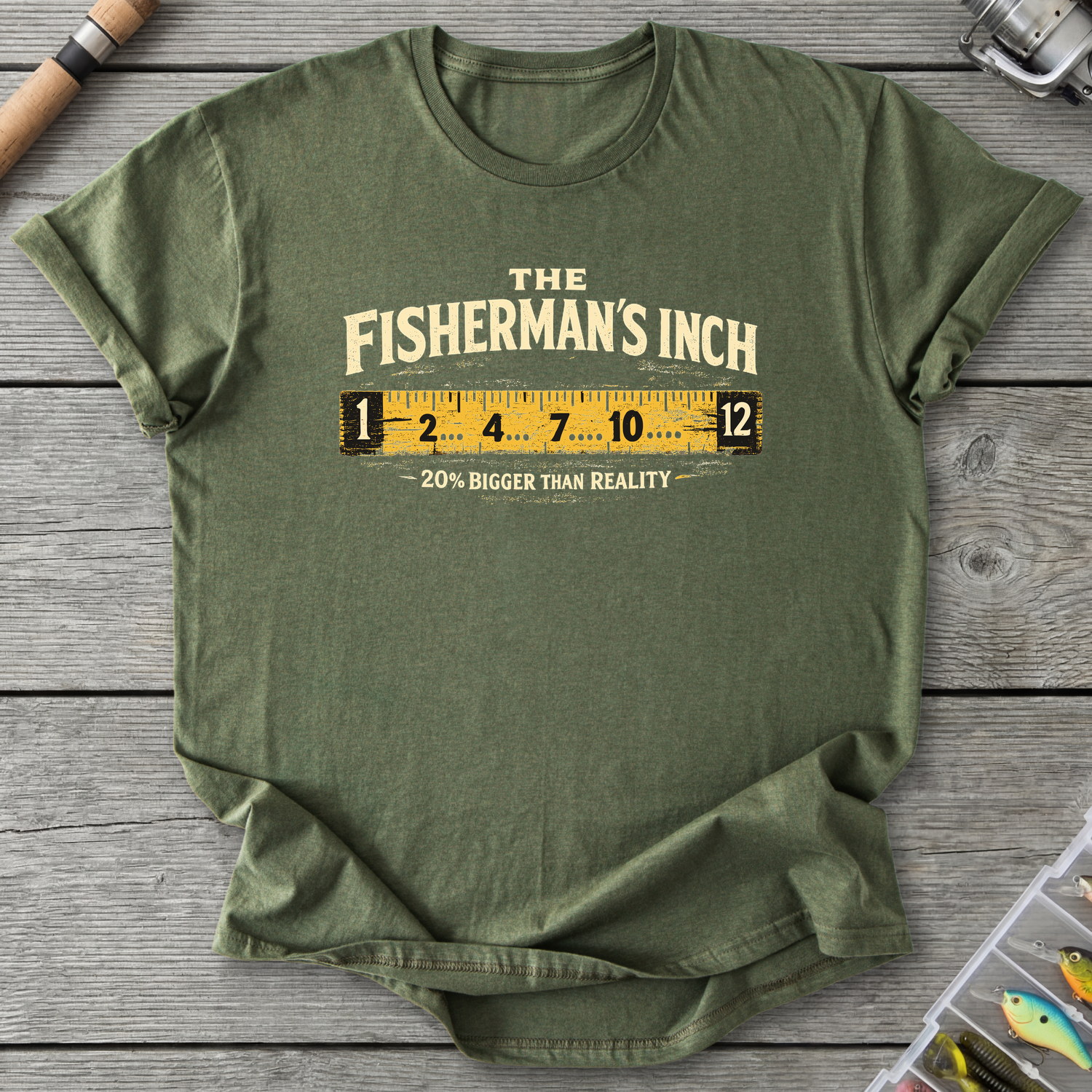The Fisherman's Inch T-Shirt — Military Green | River Giants Club