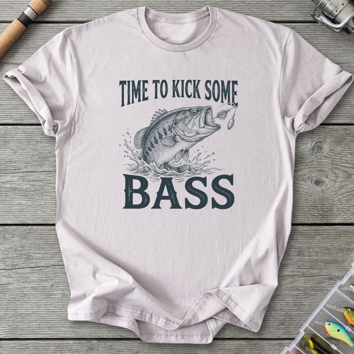 Time To Kick Some Bass T-Shirt — Ice Grey | River Giants Club